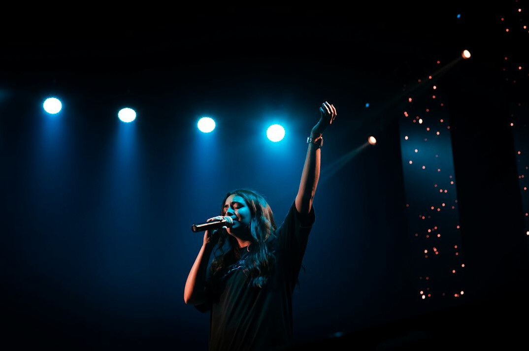 singer on stage performance