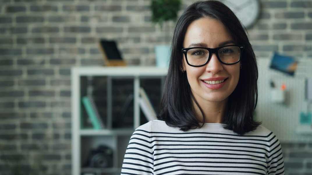 businesswoman smiling